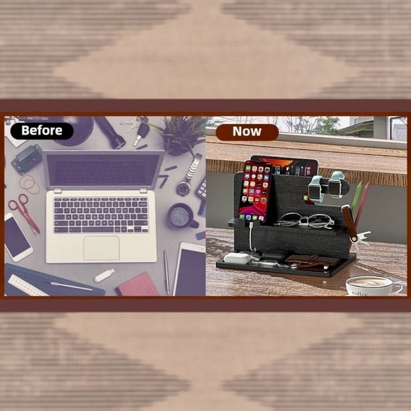 NWT Bamboo Organizer for Phone/iPad/Tablet/Personal Items - Picture 6 of 12